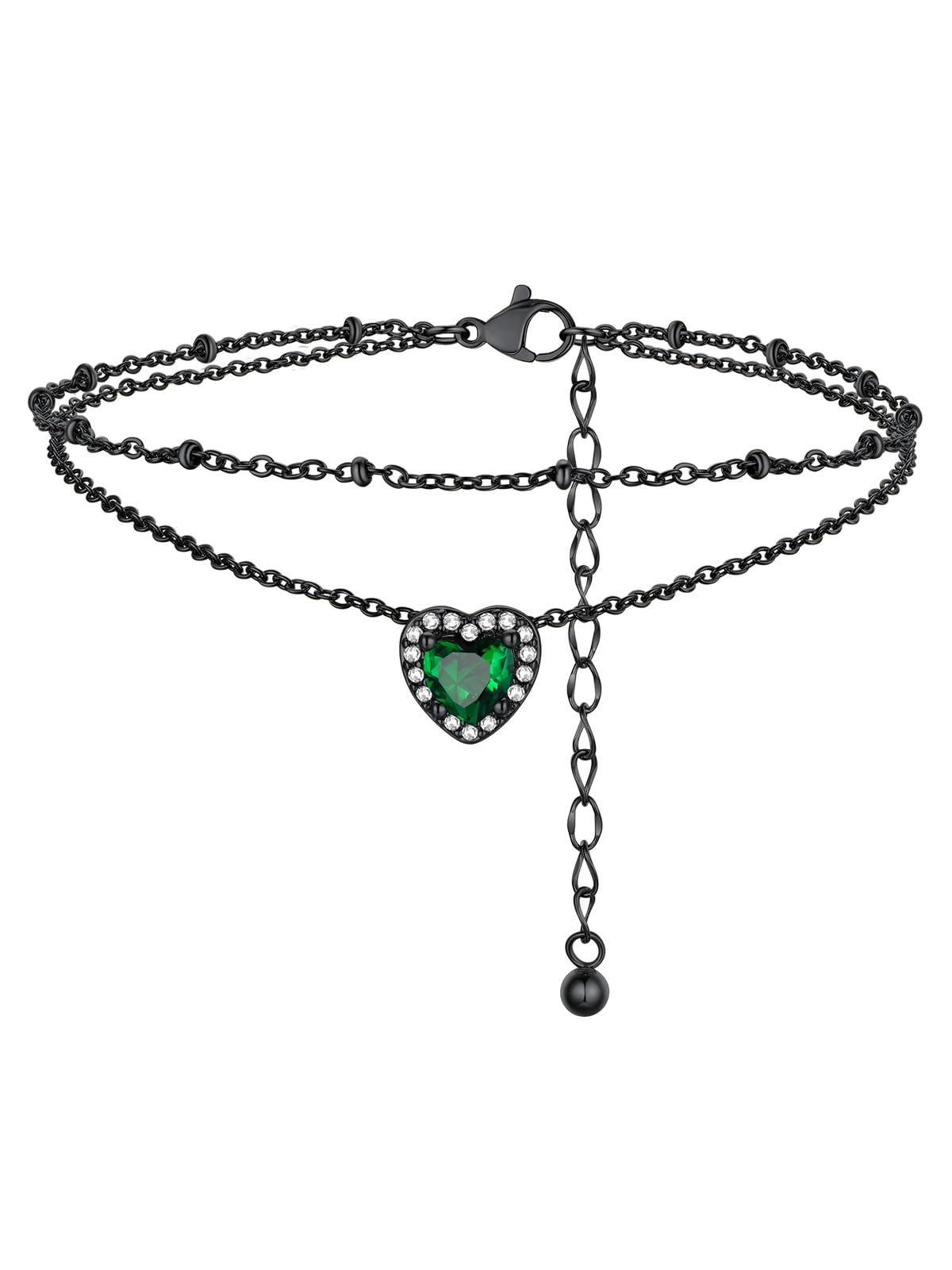 FindChic Birthstone Anklets for Women Layered Ankle Bracelets for Women