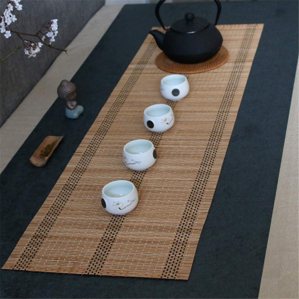 Handgewebt Tischsets, Traditioneller Bambus Tischläufer Hitzebeständig Weihnachten Bauernhaus Party Esszimmer Wohnkultur Tischdecke,1,30 X 210cm(12"×83")