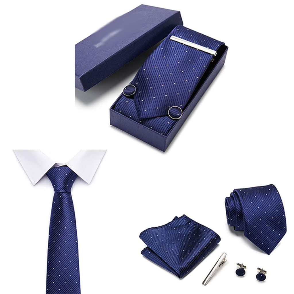 Manschettenknöpfe mit Geschenkbox Jacquard gewebte Krawatten-Set für Herren Hochzeitsfeier Geschenkbox Krawatten-Set