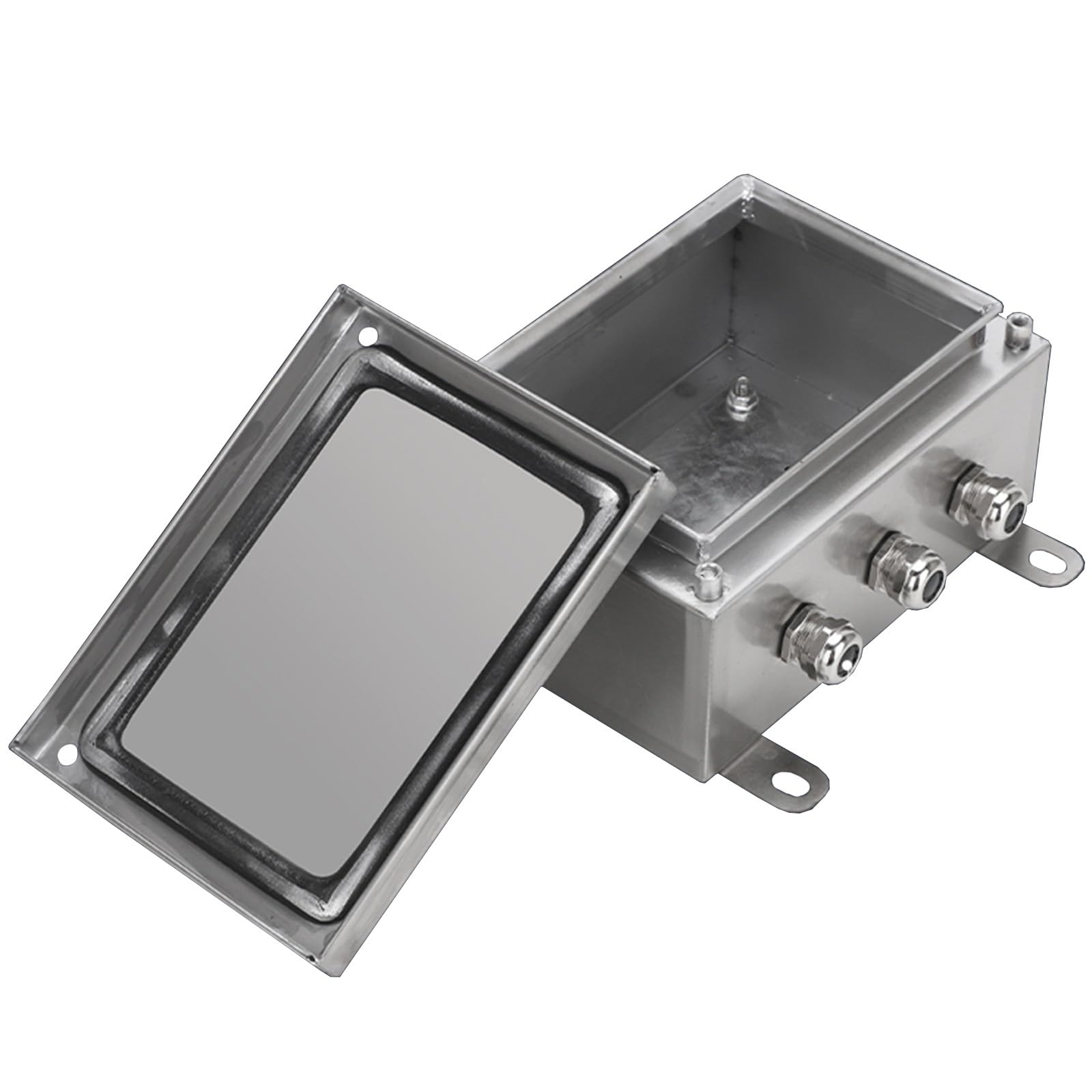 Caja Electrica Exterior Caja Para Proyectos Electrónicos Con Tapa, Caja De Acero Para Alimentación Externa, Caja De Conexiones Eléctricas Impermeable Para Exteriores Y Conector De Cables(150x150x100mm