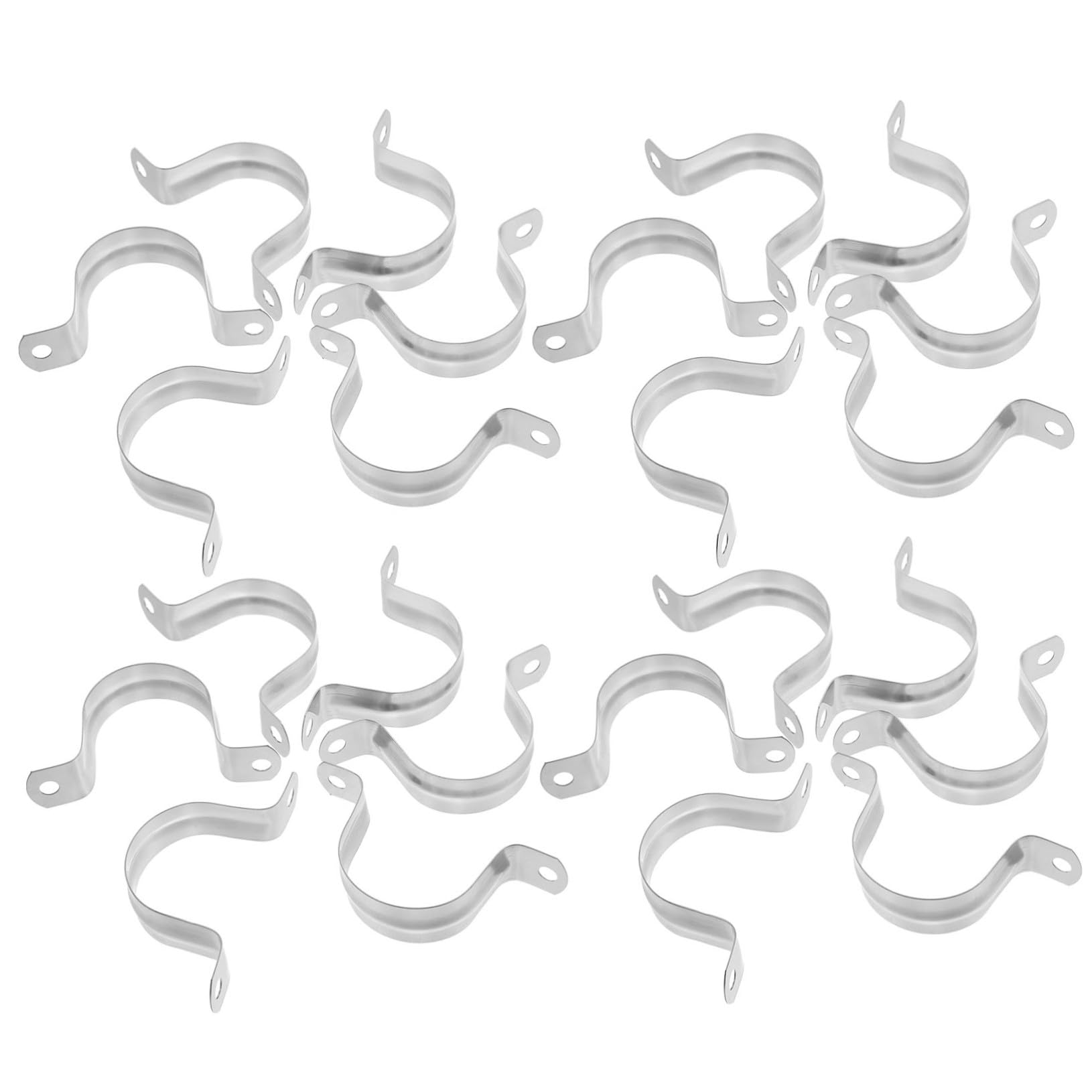 100 pièces Colliers de Serrage U Acier Inoxydable Clips Métalliques Robustes pour Fixation Tubes et Câbles Adaptés Tuyaux Conduits Usage Industriel et Domestique