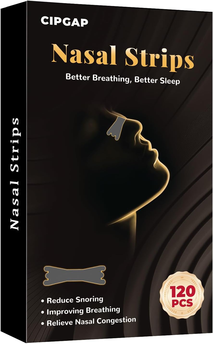 120Pcs Nasal Strips for Snoring, Extra Strength Nose Strips Breathing, Nose Tape for Sports and Sleep, Anti Snoring Strips Help Stop Snoring and Nasal Congestion Relief