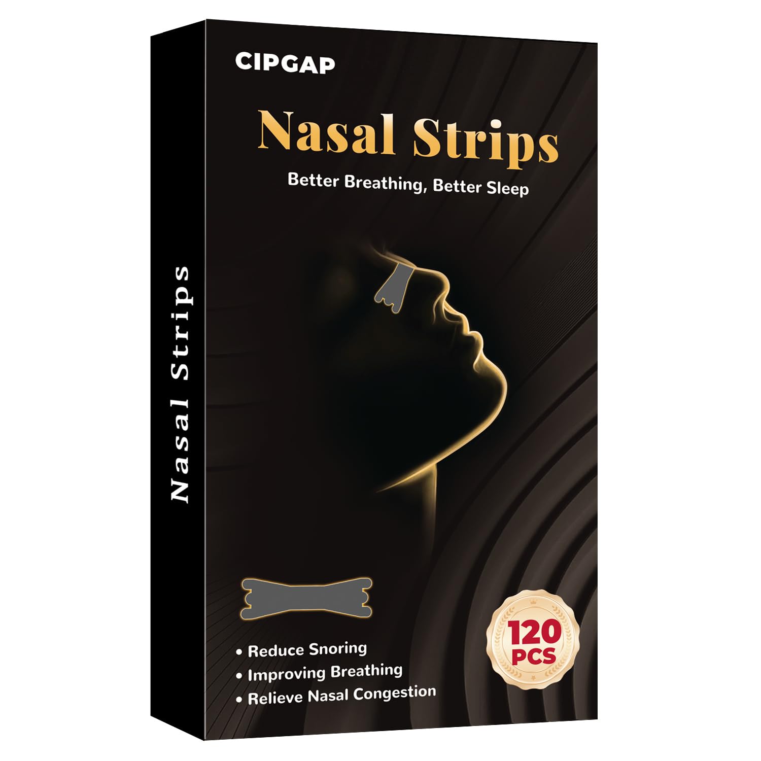 CIPGAP 120Pcs Nasal Strips for Snoring, Extra Strength Nose Strips Breathing, Nose Tape for Sports and Sleep, Anti Snoring Strips Help Stop Snoring and Nasal Congestion Relief