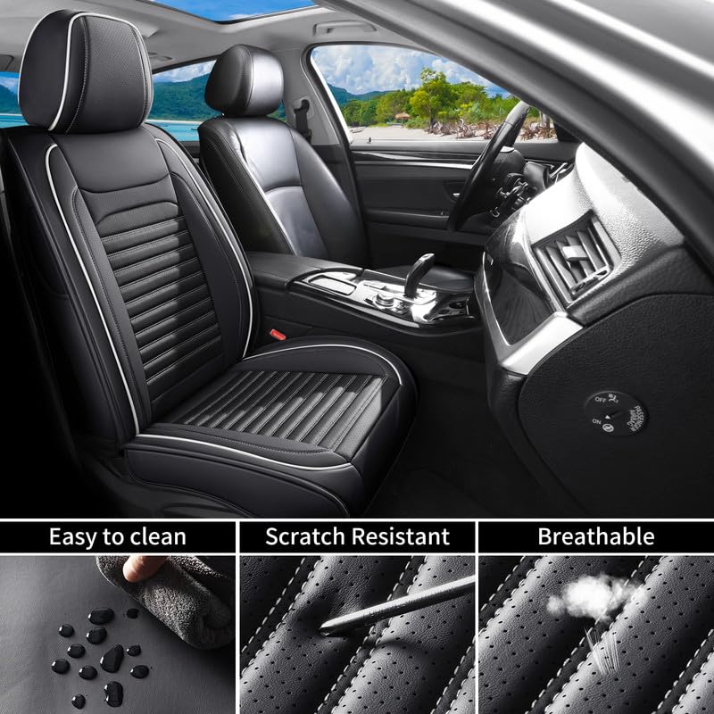Image of Car Seat Covers Full Set Fit for Chevy Trailblazer 2021-2026, Black&White