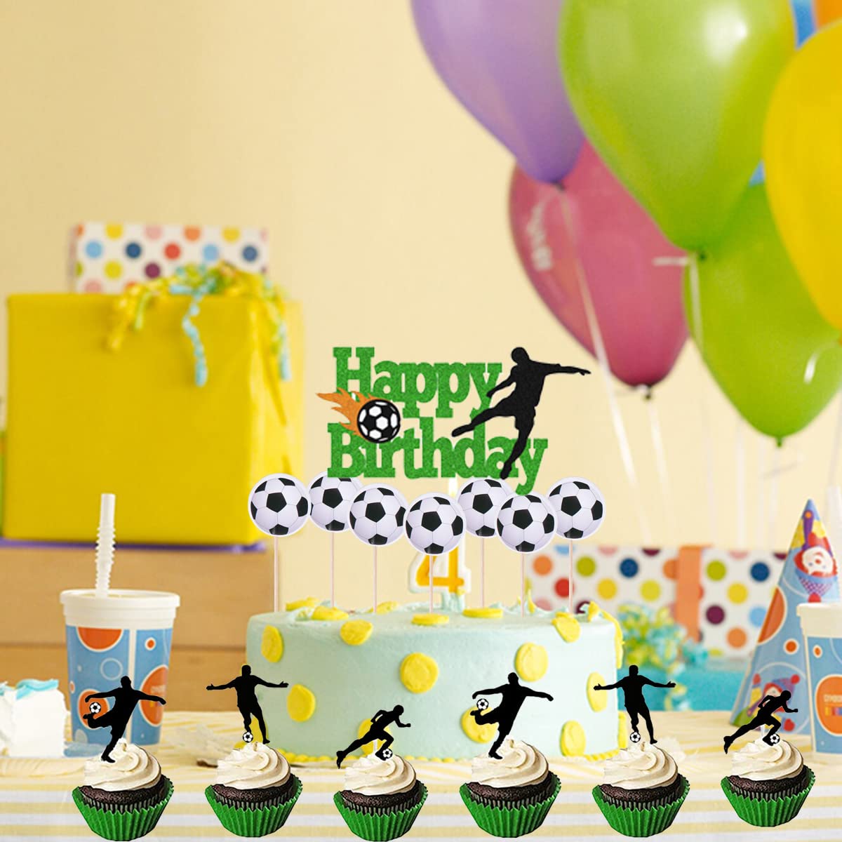 kit per decorare torte a forma di pallone da calcio in zucchero