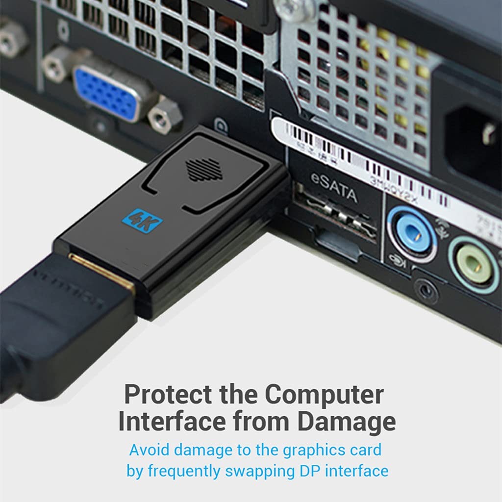 HNJCHE Display Port to Adapter 4K Male DP to Female Video Audio Converter for PC Laptop, 1