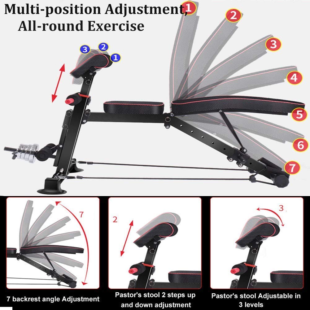 Panca Pesi Pieghevole Multiuso - Regolabile Inclinata/declinata Per Allenamento Casa E Palestra - Foto 3