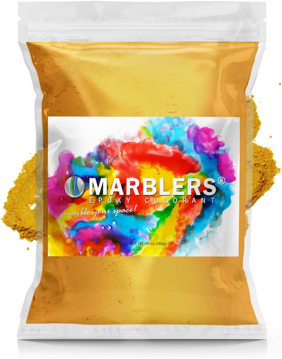 MARBLERS Mica Powder Colorant [Boutique Gold] 10oz (280g) |Cosmetic Grade | Epoxy resin Pigment | Dye | Non-Toxic, Vegan, Cruelty-Free | Lip Gloss, Nails, Body Butter | Bath Bomb, Candle & Soap Making