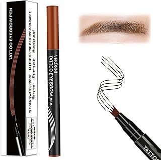 Anjoize Eyebrow Pen, Anjoize 4-Tip Microblade Brow Pen, Eyebrow Makeup, Eyebrow Pencil, Microblading Pencil Eyebrow Pencil Dark Brown, Fine-Stroke, Long Lasting, Waterproof Makeup Pen (Dark Brown)