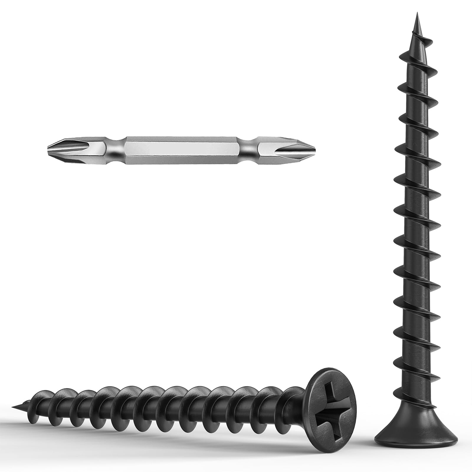 Wavanta 3.9 x 35mm Drywall Screws Coarse Thread Black Phosphate Bugle Head Phillips Drive with Bit