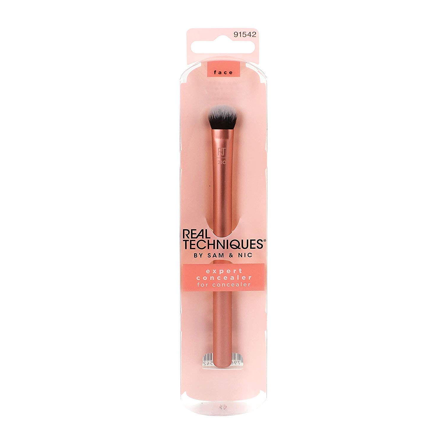 REAL TECHNIQUESExpert Concealer Brush with Ultra Plush Custom Cut Synthetic Taklon Bristles & Extended Aluminum Ferrules Uniquely Shaped