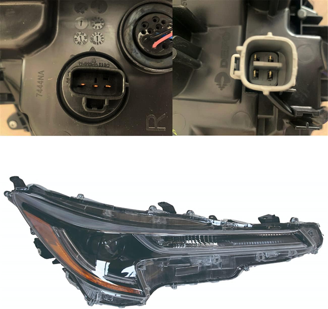Headlights Compatible with 2020 2021 Corolla L LE Projector LED Headlamps Set Aftermarket Driver + Passenger Side