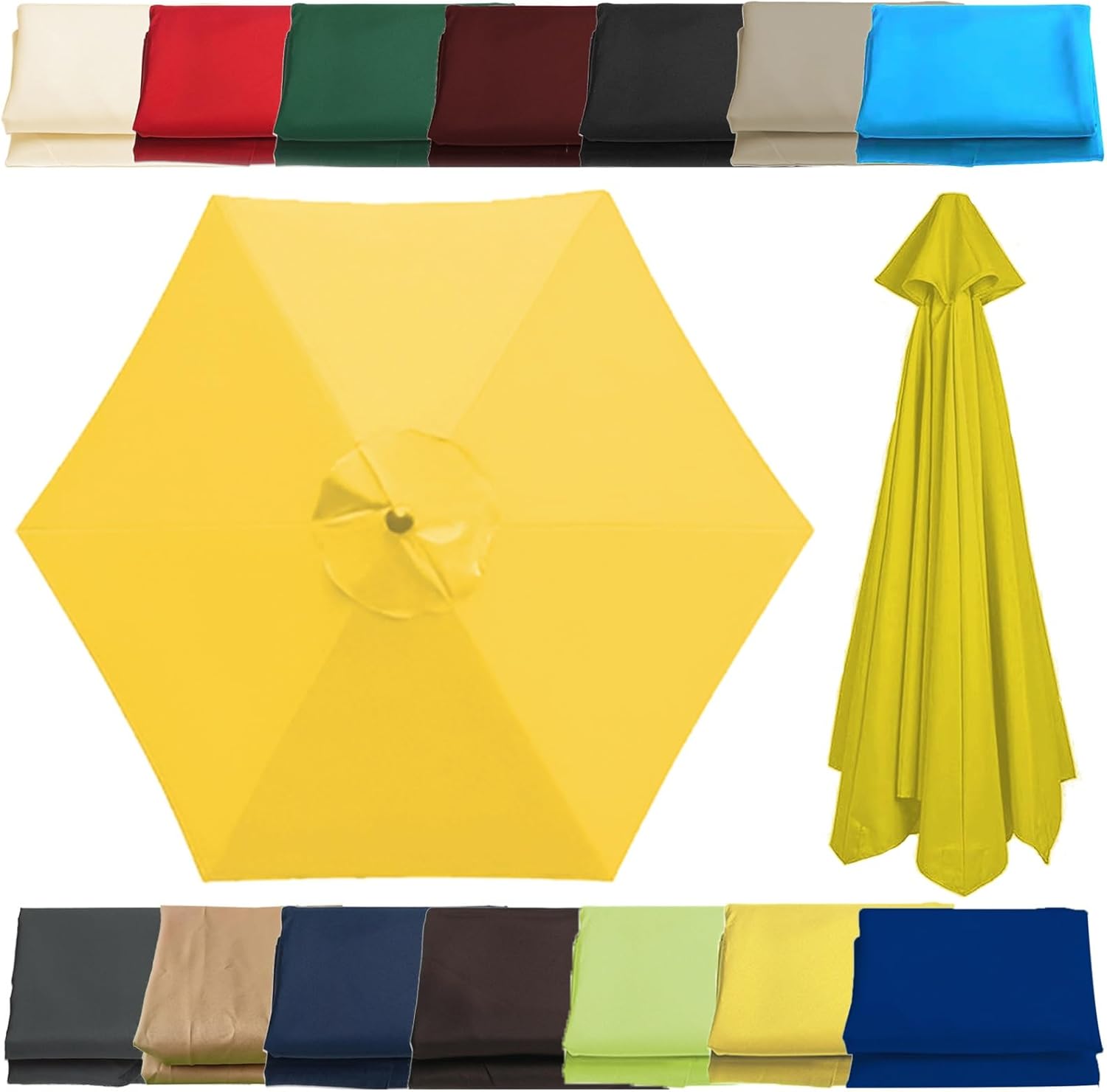 Patio Umbrella Replacement Canopy Square Cantilever Top Cover Outdoor,Replacement Canopy for 6/8 Ribs Sun Umbrella Waterproof Fabric for Standard Cantilever & Balcony Parasols Fits 6.5'/8.8'