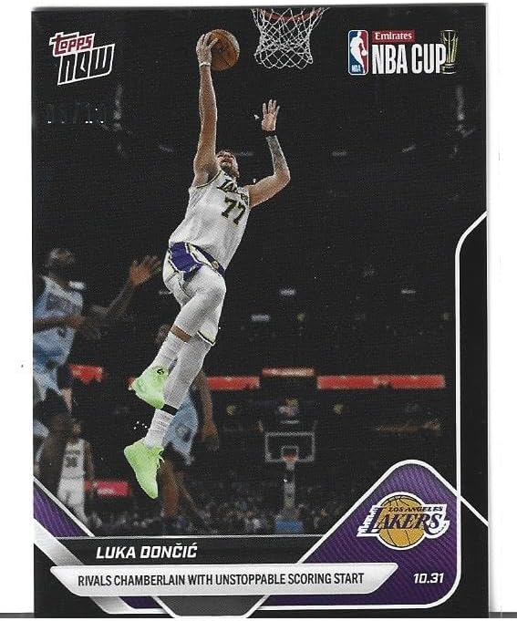 Luka Doncic Black Foil Serial Numbered 8/10 Basketball Trading Card #39 Lakers Historic Scoring Streak, 2025-26 Season Commemorative Edition