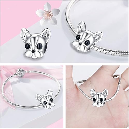 Miniatura 5 de LeeFeel Dijes de huellas de corazón y animales, exquisitos dijes de mariquita rosa, perro, gato, familia para siempre, dijes para mujer, pulseras