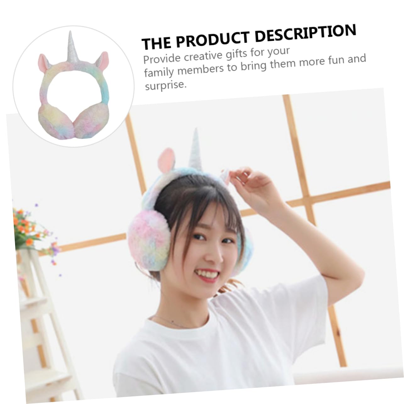 VANZACK Warm Ear Covers Plush Unicorn Earmuffs for Winter Stylish Ear Warmer Bag for Family Members