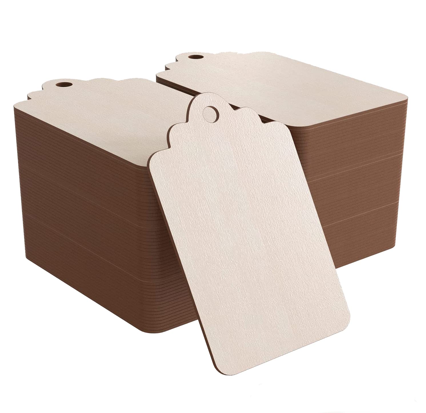 Cliths 2.7 x 1.5 Inch Rectangle Blank Wood Tags with Holes for Holiday DIY Decoration Painting Staining (50)