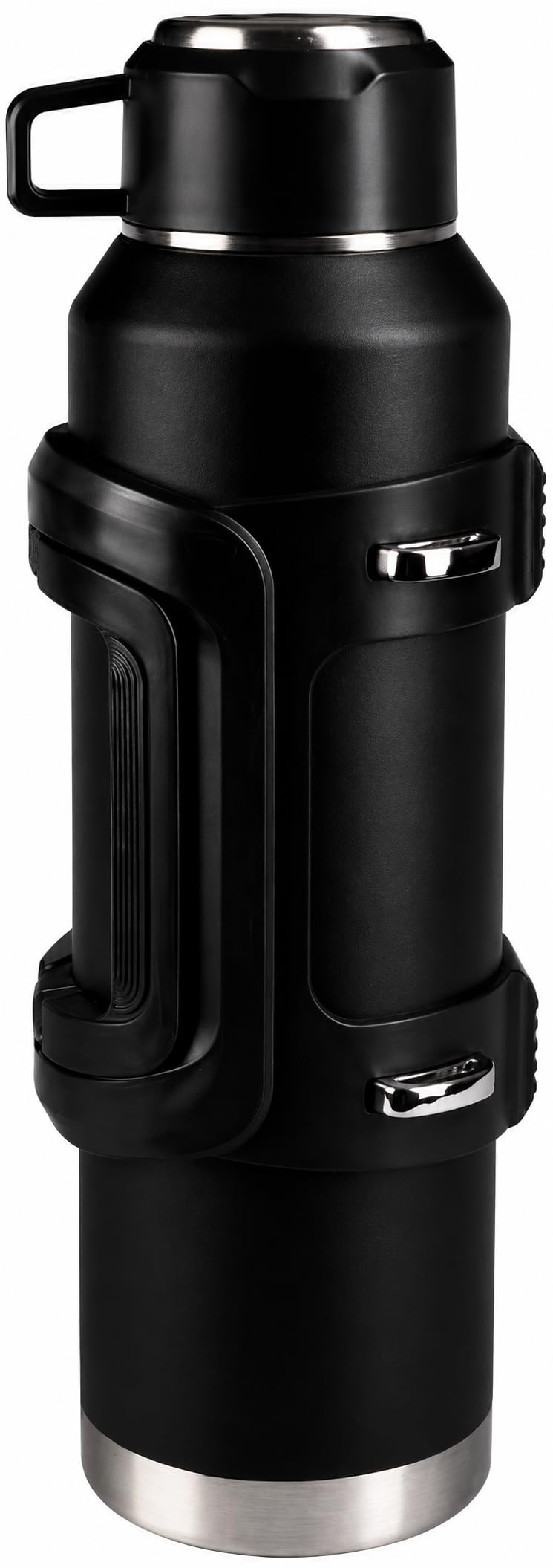 Suprills 1.8L Stainless Steel Vacuum Insulated Water Bottle with Handle & Strap - Leakproof Lid Hot & Cold Water Bottle & Travel Essentials - Durable for Outdoor Activities, Gym, Sports, Football