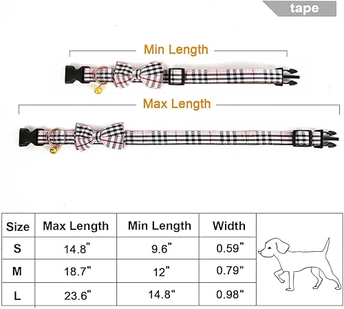 Miniatura 5 de Collar para perro, collar ajustable para perro con pajarita, collar para mascotas para perro, suave corbatín para mascotas pequeñas, medianas y