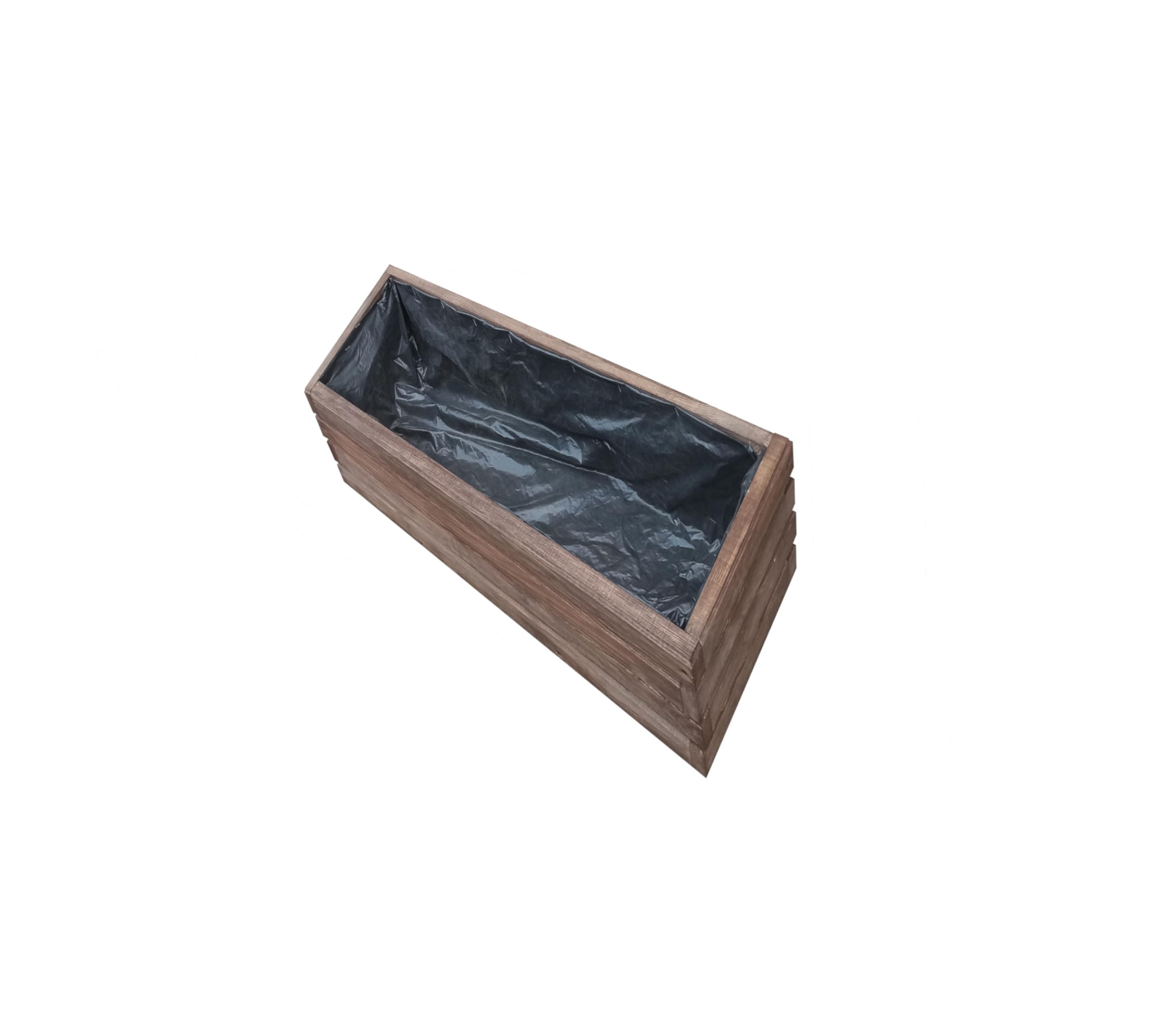 FKL DESIGN Home Deco Pflanzkasten Holz 80 cm – Blumenkasten Balkon & Terrasse, Pflanzkübel Flach Wetterfest, Kräuterbeet Garten (D2 Palisander)