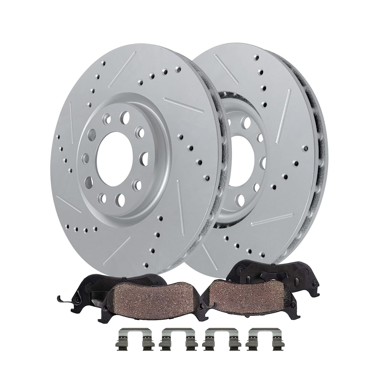 Detroit Axle - Drilled &amp; Slotted Front Brake Kit for 2015-2017 Chrysler 200