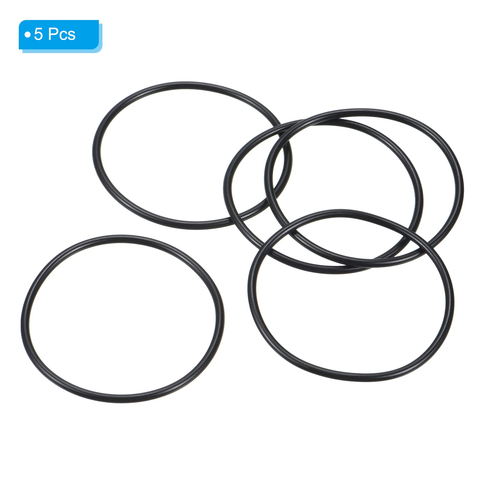 PATIKIL Nitrile Rubber O-Rings 47mm OD 43mm ID 2mm Width, 5 Pcs Metric Sealing Gasket for Faucet Plumbing Automotive Repair Black - Image 3