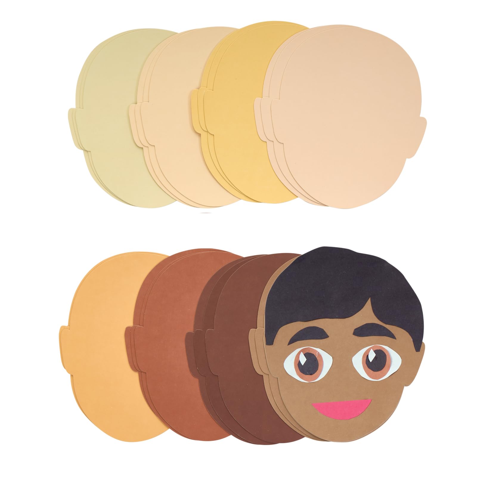 Formes de visage inclusives en 4 couleurs pour l'expression de la diversité