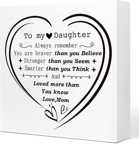 Letrero de madera con texto en inglés Remember You Are Braver (Recuerda que eres valiente) para hija, decoración de escritorio, ideas de regalo para