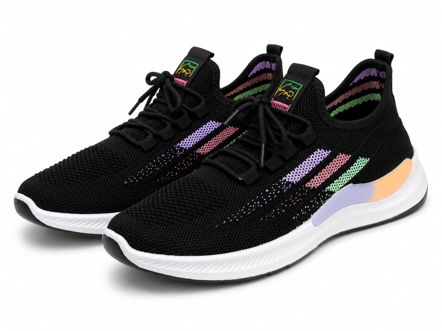 Women's Lightweight Running Shoes | Breathable Mesh Upper Sports Shoes with EVA Sole | Lace-Up Walking Shoes for Gym Running Jogging Training Casual-image-0