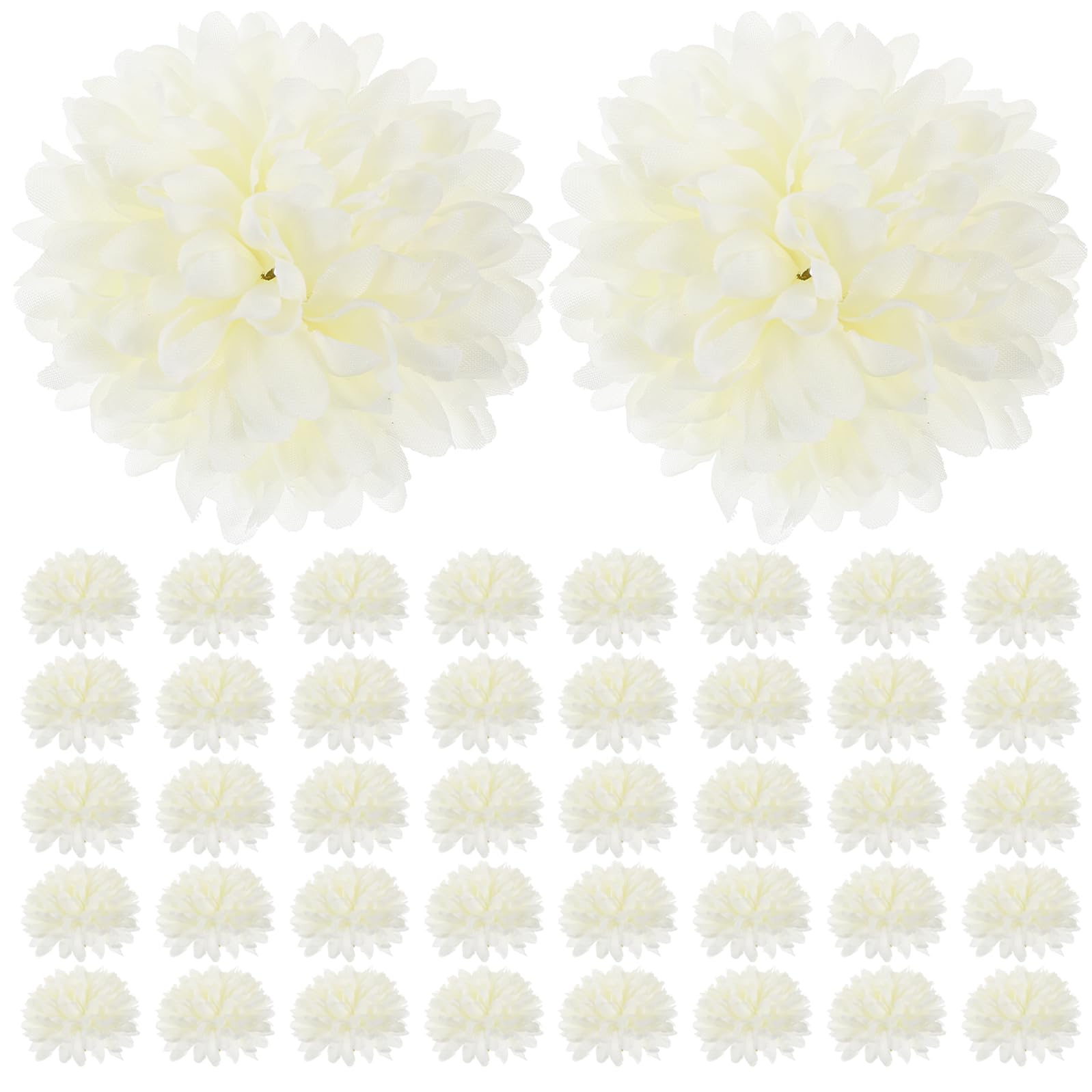 Fleurs de chrysanthème en tissu soie Tofficu x50 pour mariage