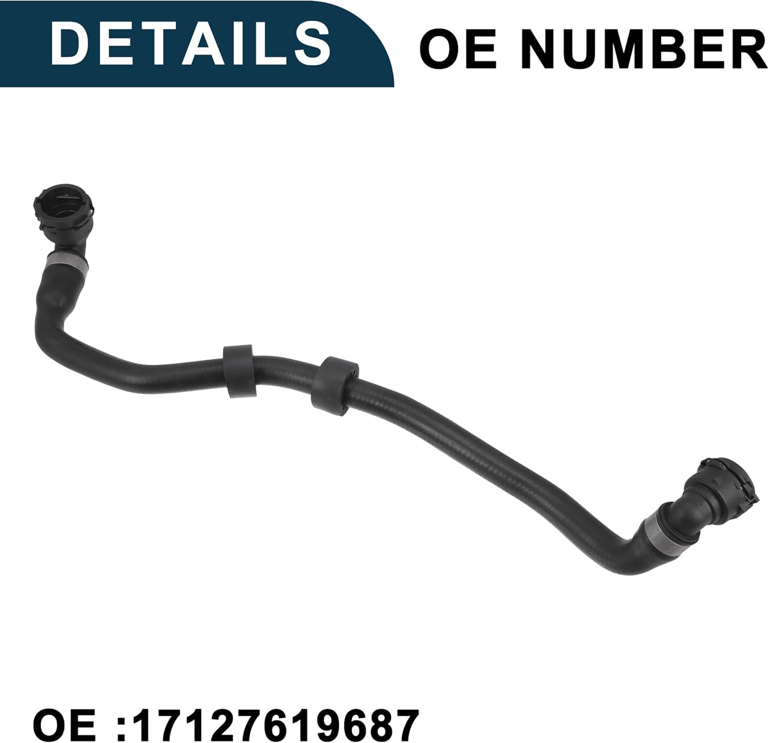 Radiator Hose for BMW 528i High Sealing No.17127619687 | Engine Coolant Expansion Tank Water Vent Pipe Black 1 Pcs for BMW 528i XDrive