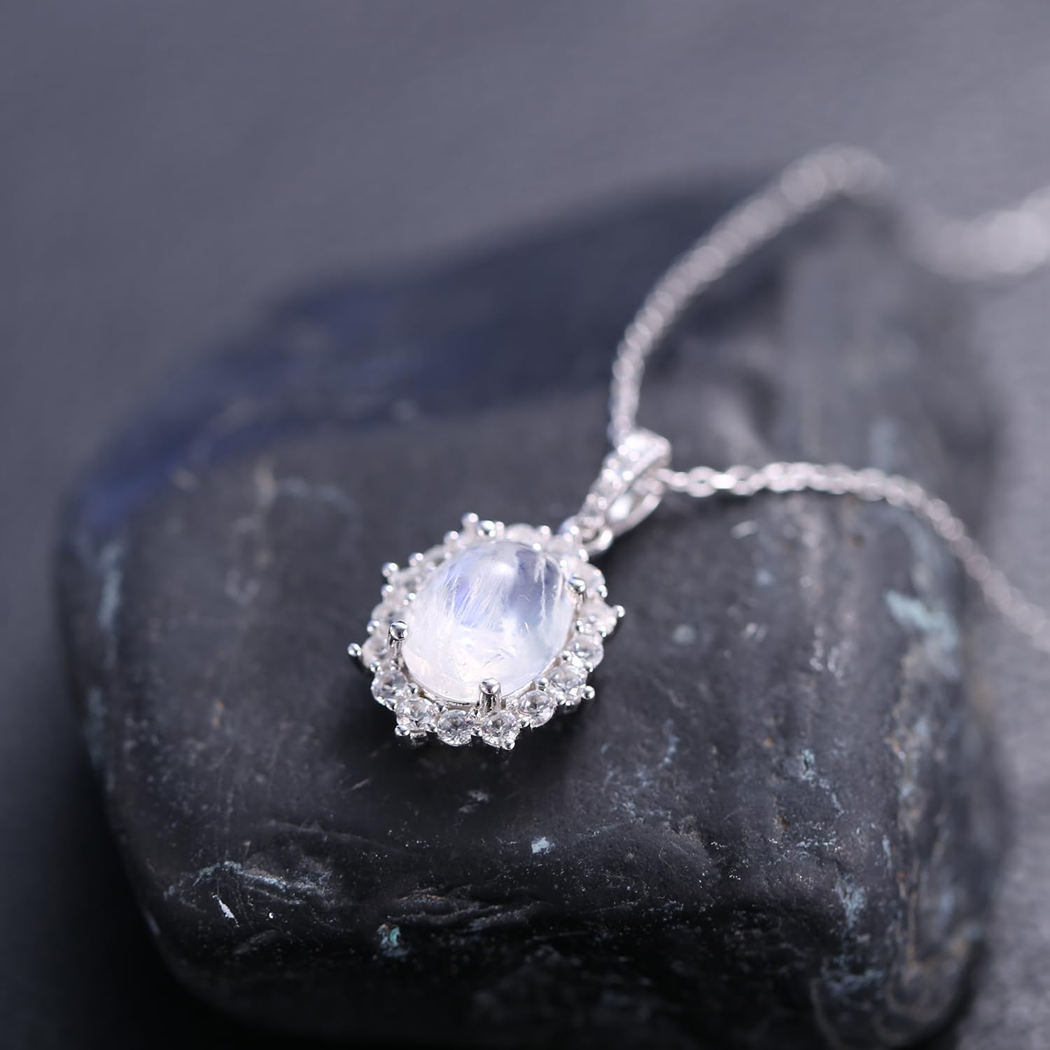 Gem's Beauty Moonstone Necklace New Beginnings Gift Meaningful Jewelry for Women Necklaces 925 Sterling Silver Moonstone Pendant Inspirational Gifts for Women-New2 - Image 8
