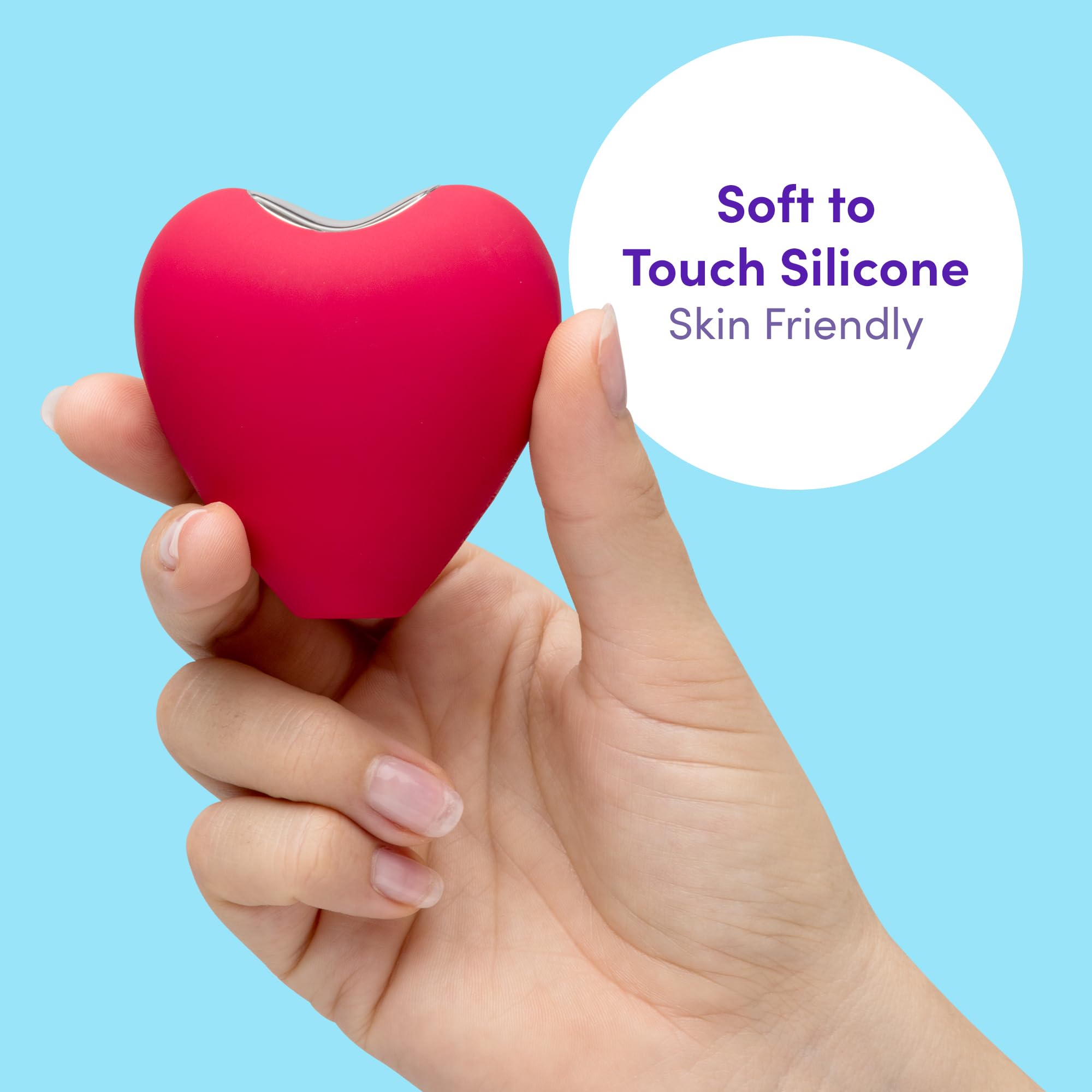 Lovehoney Heart Clitoral Sucking Toy - Clit Stimulator with 10 Suction Speeds and Patterns - Waterproof Sucker Vibrator - Silicone Vibrating Adult Sex Toys for Women - Rechargeable - Red