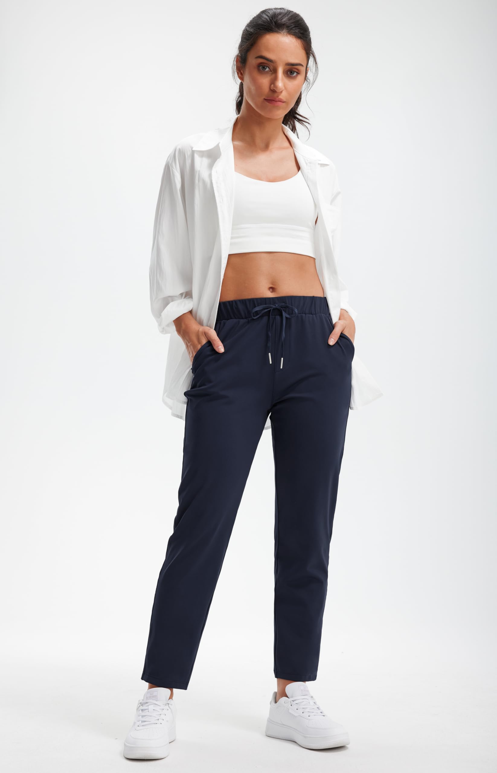 Libin Pantalon de Jogging Femme, Extensible et Respirant, Pantalon de Sport et Décontracté avec Poches, Idéal pour la Fitness, la Randonnée, la Course, Le Golf et Le Yoga