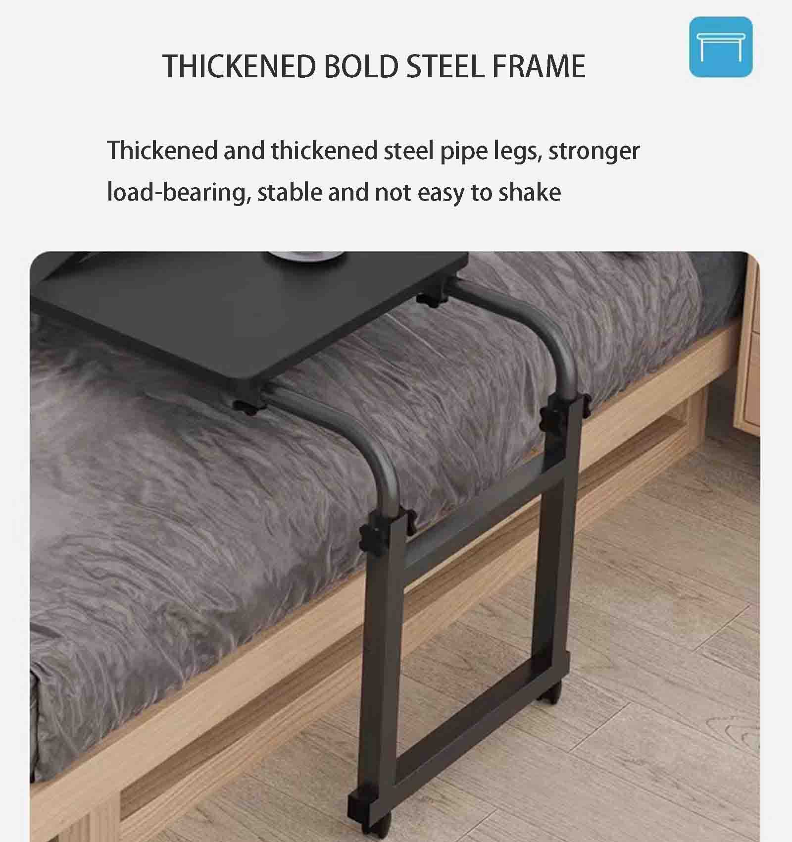 iumLeap Overbed Table with Wheels,Height & Length Adjustable Mobile Table 47 Inches Works As Laptop Cart Nursing Table Drafting Table