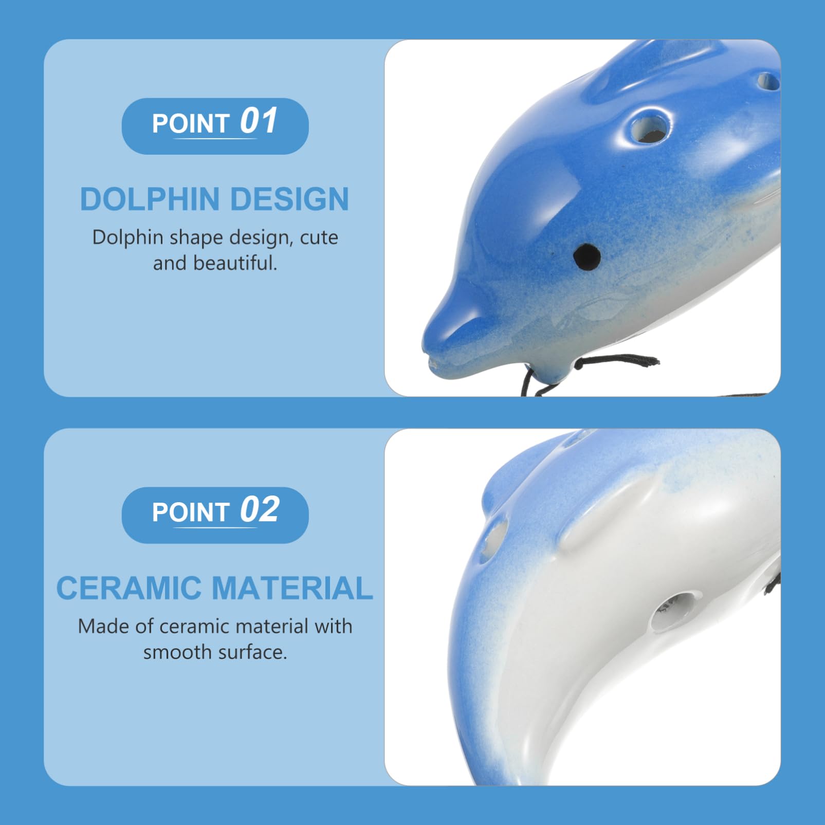 Amazon.co.jp: ULDIGI Cute Dolphin Shape 6 Hole Ceramic Ocarina