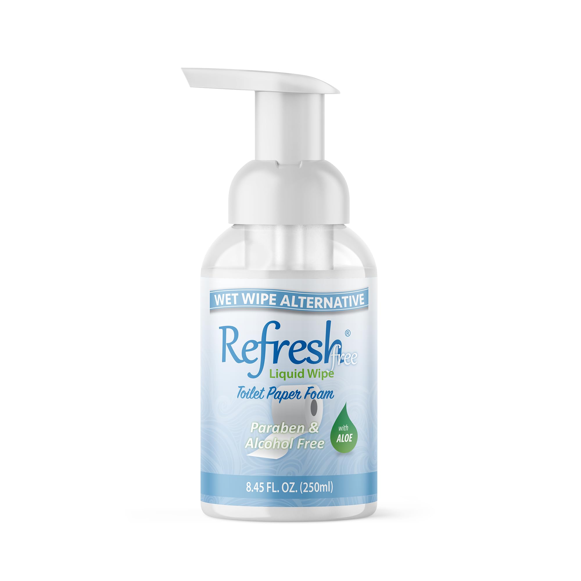 Refresh Liquid Wipe: Toilet Paper Foam (Sensitive Skin Foam, 250ml (8.45 Fl Oz) 1 Pack)