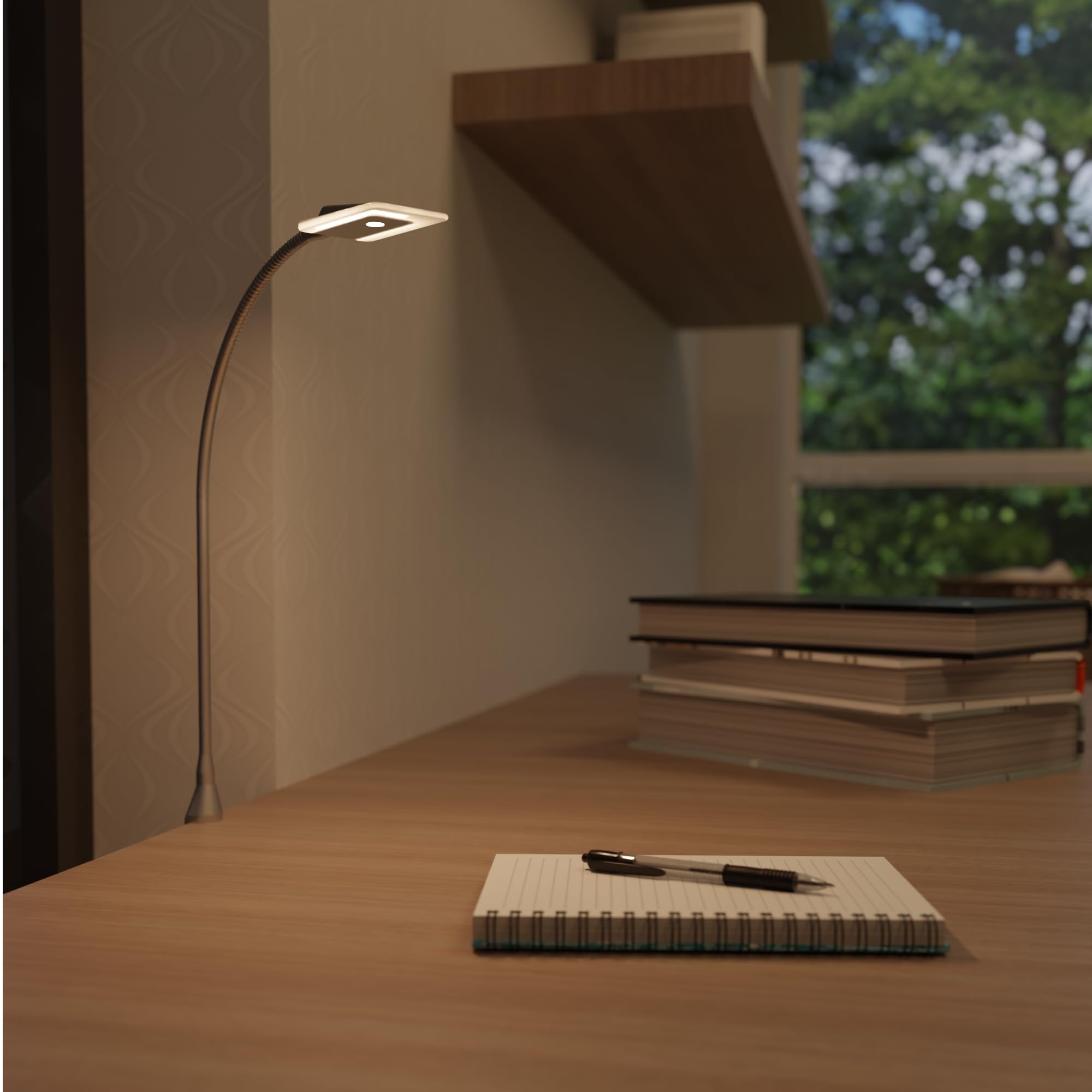 kalb Material für Möbel LED Bettleuchte Leseleuchte Flexleuchte Nachttischlampe Leselampe Nachtlicht, Modell:1er SET silbergrau