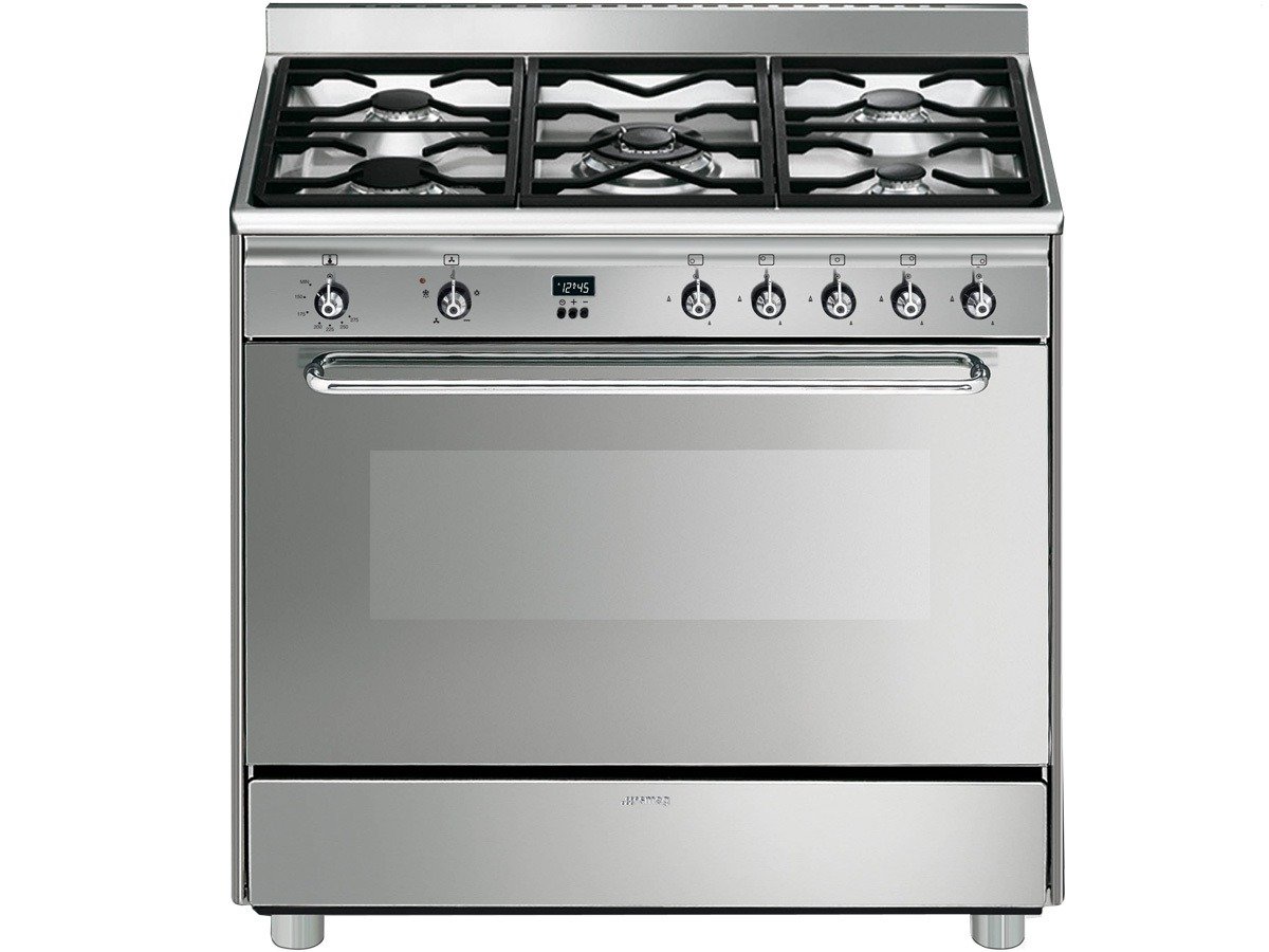 Smeg SCD90GVX four et cuisinière Acier inoxydable Gaz A - Fours et cuisinières (Cuisinière, Acier inoxydable, Rotatif, Devant, Électronique, Gaz)