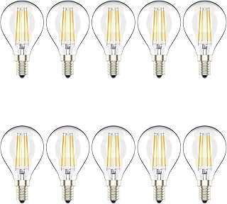 LED E14 Small Edison Screw SES Golf Ball Bulbs, 4W G45 E14 LED Lights Bulbs Dimbar, 30W Glödlampa Ersättning, 300LM, 2700K Varmvit, Klarglas, AC 220V (10-pack)