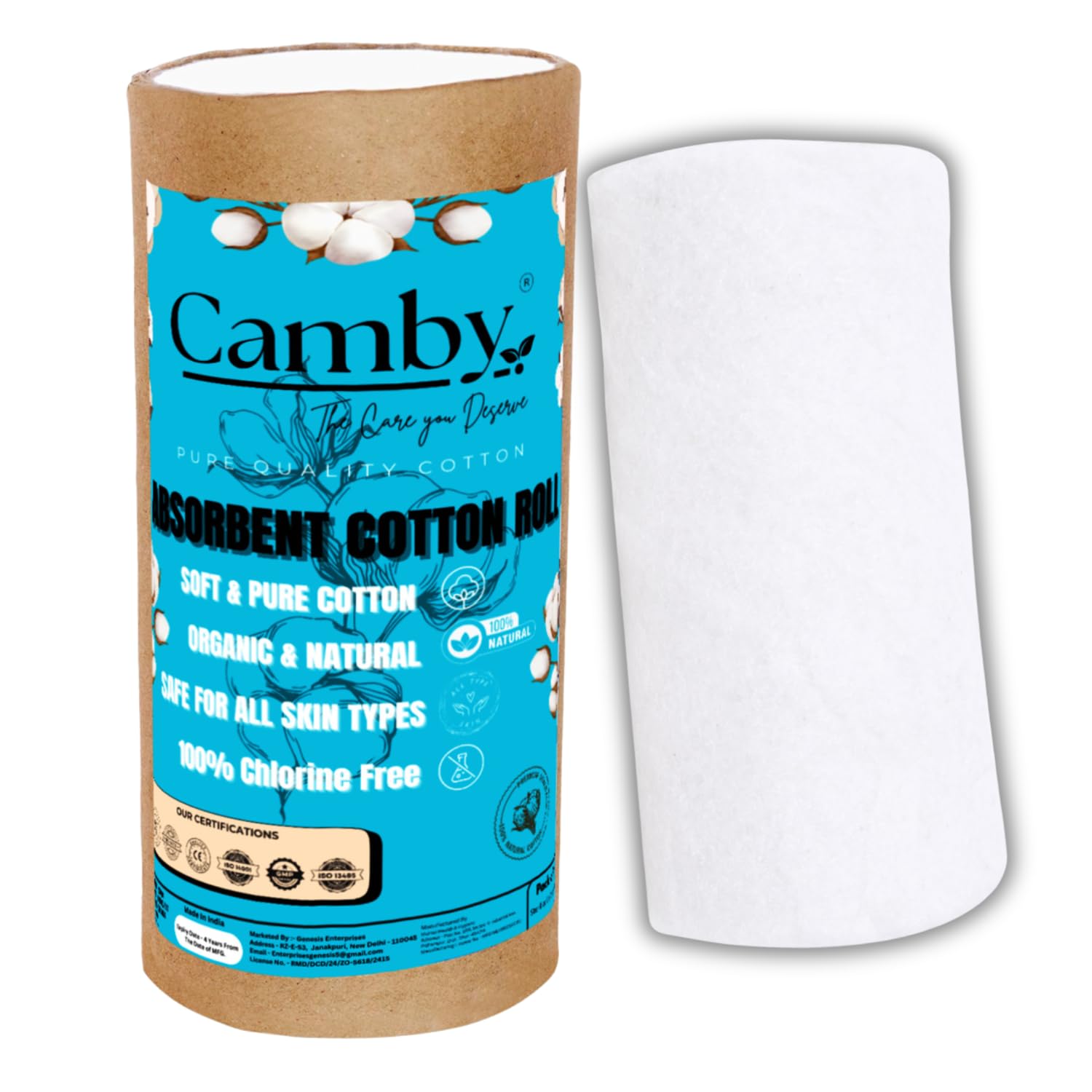 Camby Absorbent Pure Cotton Roll for Baby care | Cometic & Skincare Use | Soft Cotton for cleaning Wound's | Art & Craft's | Medical Use (500 gm)