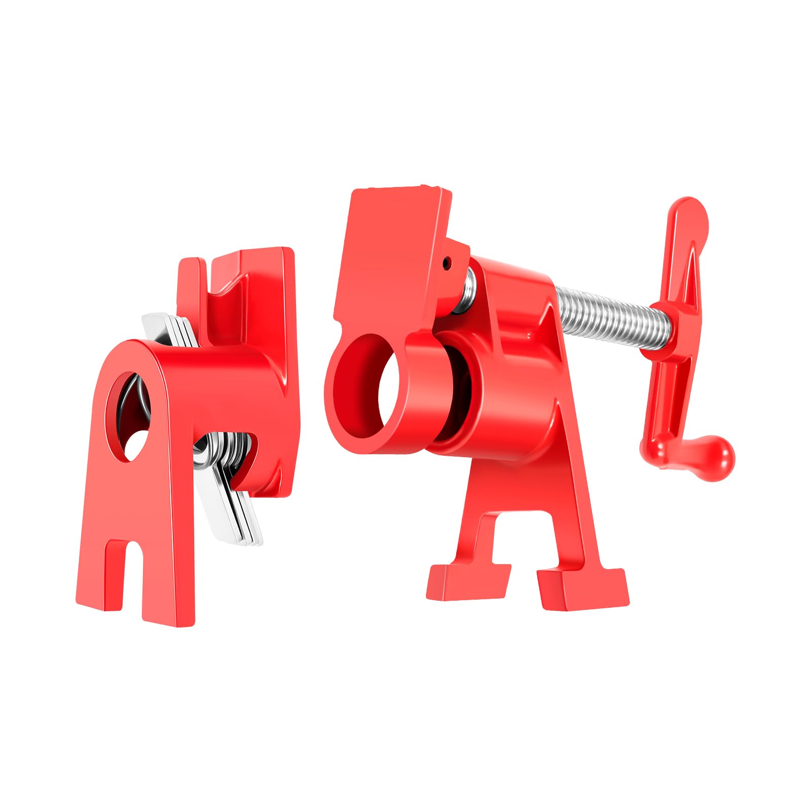 Set di 4 morsetti per tubi con colla in legno, morsetti per tubi da 3/4", set di morsetti per tubi, con leva a molla e piedini, per lavori di legno, nolegatura, officina e falegnameria