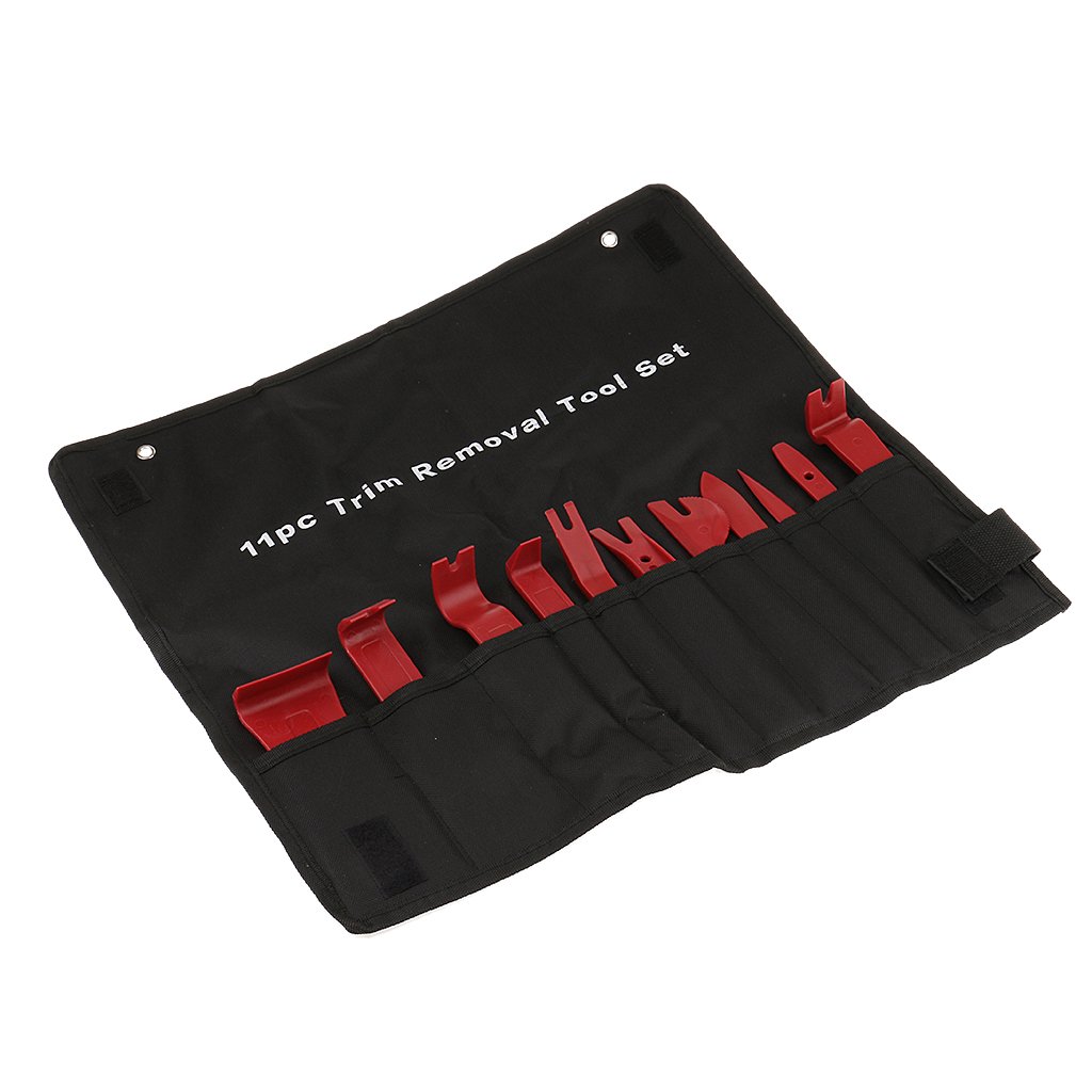 FLAWISH 11pcs Red Car Audio Trim Door Panel Dashboard Clip Removal