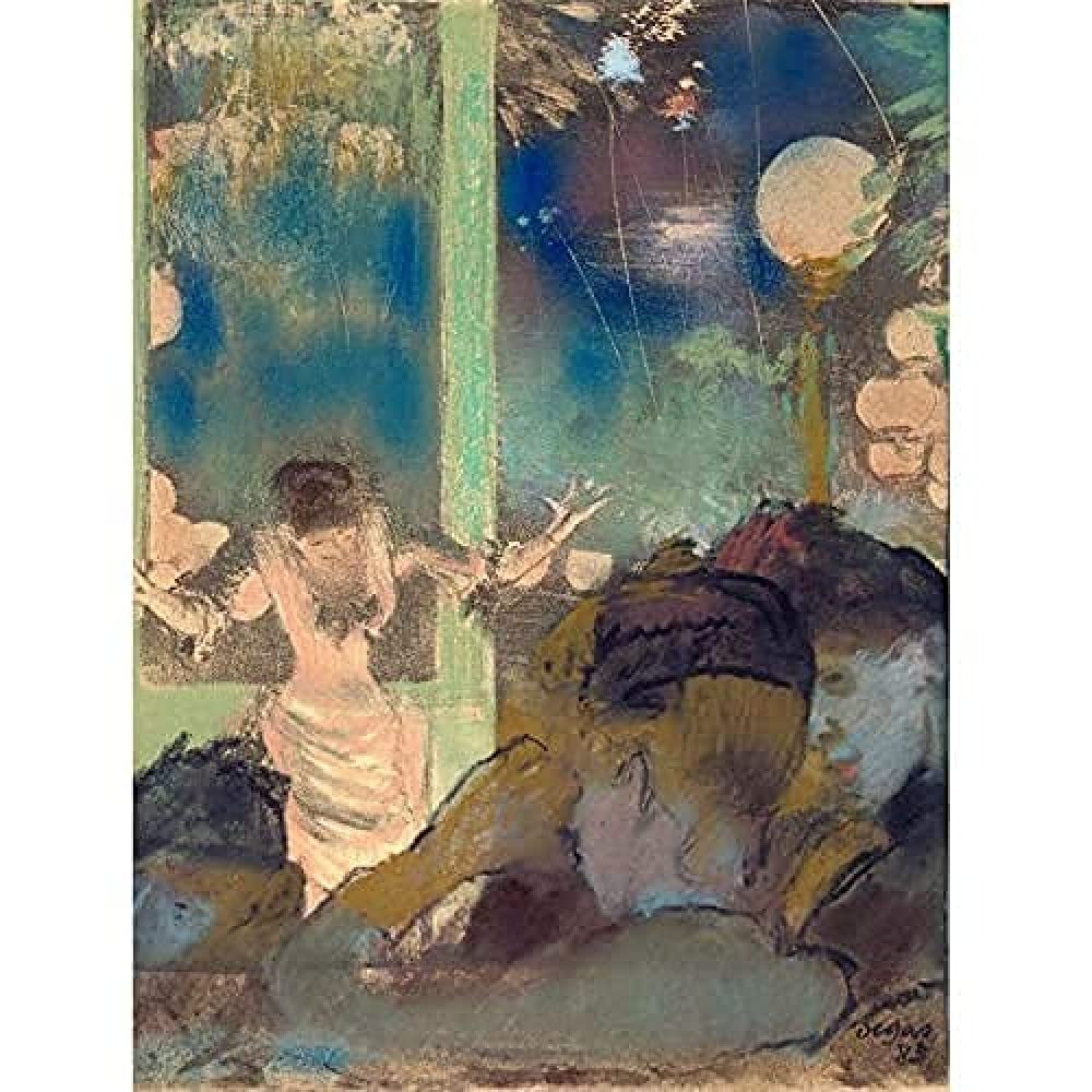Edgar Degas Mademoiselle Becat At The Cafe Des Ambassadeurs Art Print Canvas Premium Wall Decor Poster Mural