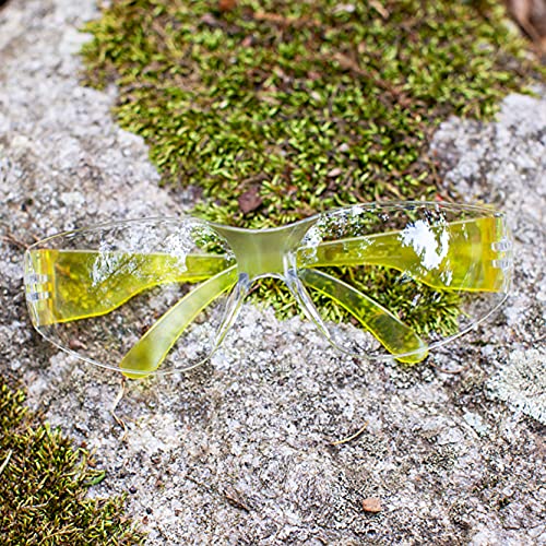 Image of BISON LIFE Clear /Yellow Safety Glasses for Men & Women, ANSI Z87.1,144 Pack | Scratch & Impact Resistant Wraparound Safety Goggles, UV Protection Eyewear for Work, Construction, Lab, Industrial