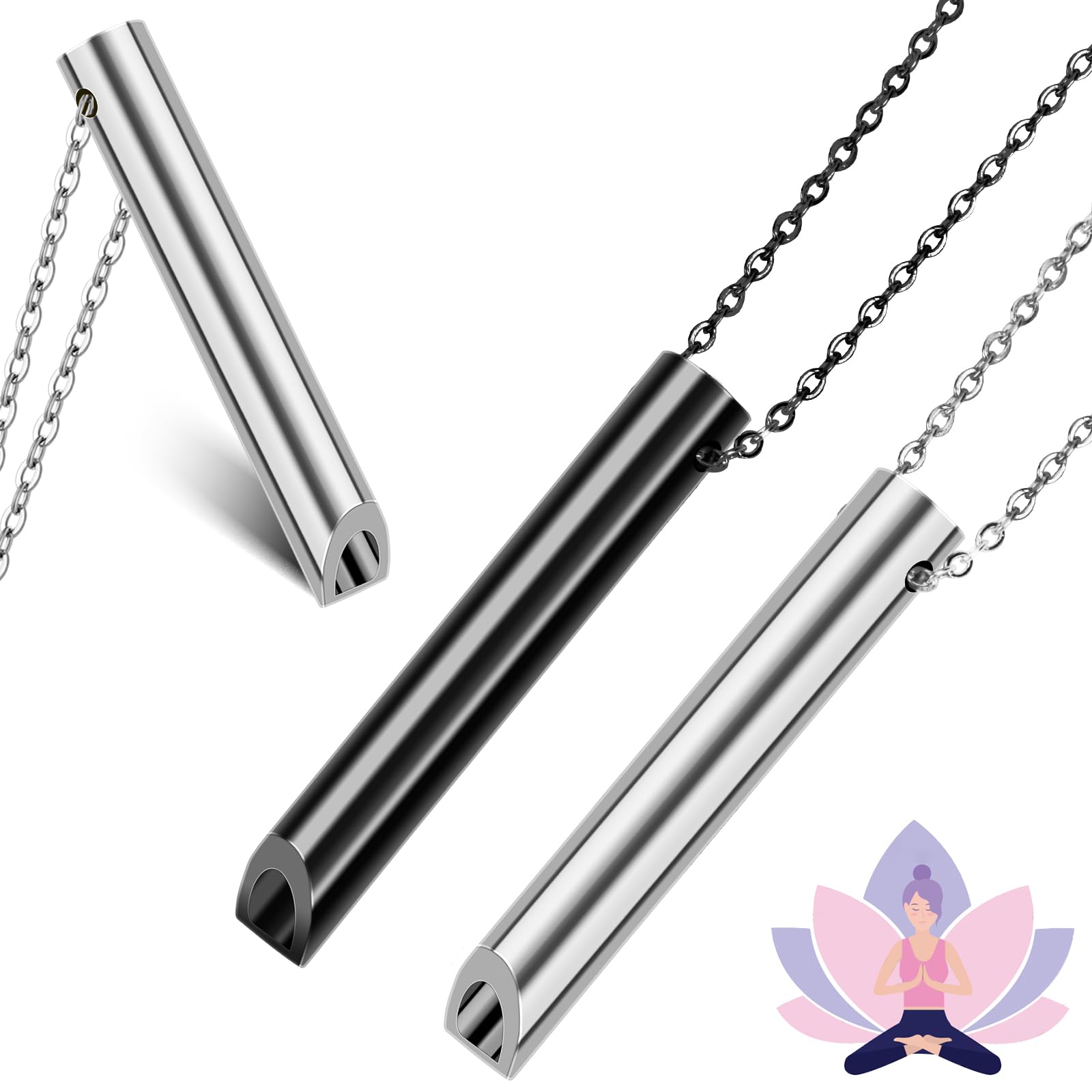 Mindfulness Breathing Necklace for Stress & Anxiety Relief, Meditation, Calms Gifts for Women