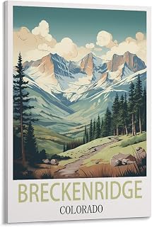 HSAEYITF Breckenridge Colorado Vintage Travel Poster 12x18inch(30x45cm) Canvas Art Poster And Wall Art Picture Print Bedroom Decor, Frame-style