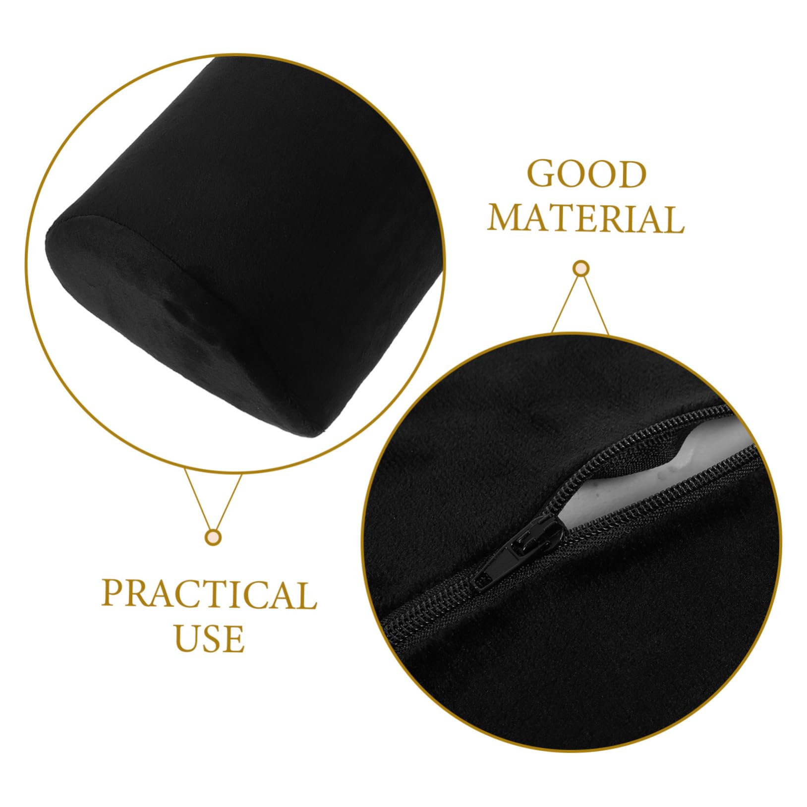 IWOWHERO Half Round Memory Bolster Pillow Detachable Lumbar Support for Back Knee Relief Portable Leg Support Cushion for Office Home Use for Long Sitting Relaxation