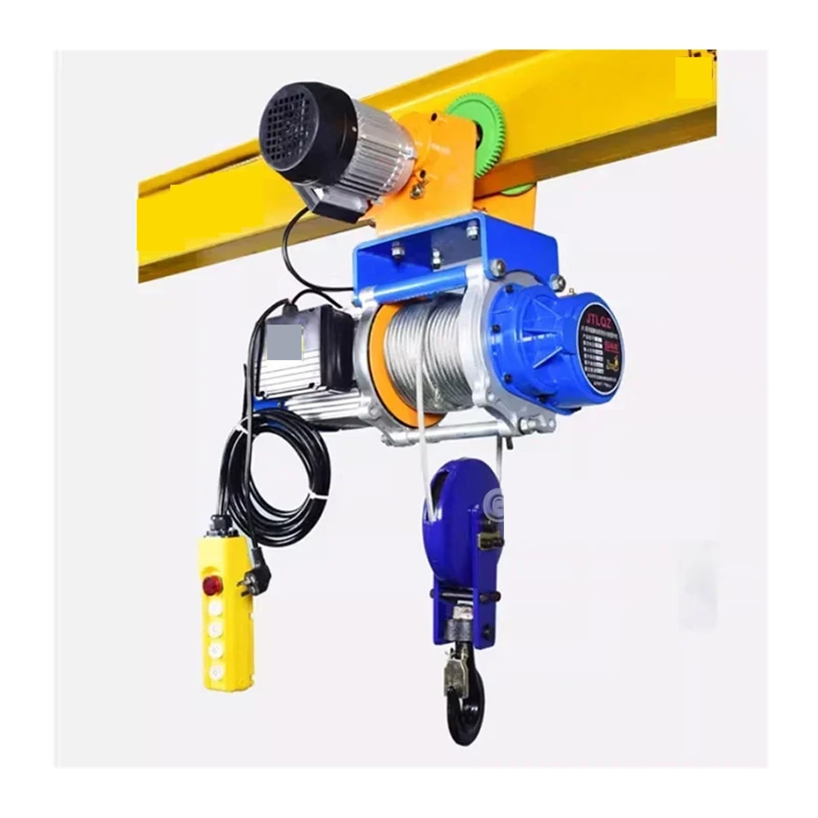 1.5T/1.2T Electric Hoist Crane Portable Lifter Overhead Garage Winch With Wired/Wireless Remote Control For Car Boat for Lifting Towing(1.5 Tx12M)