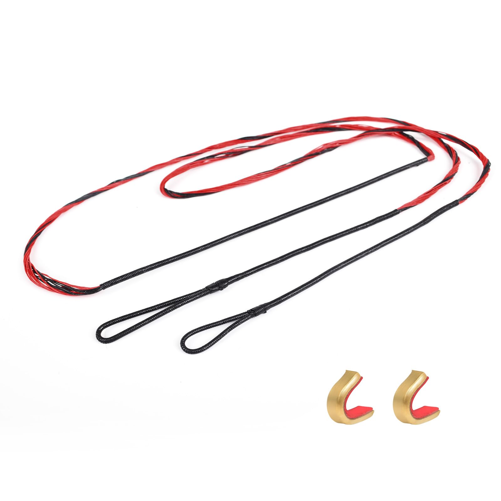 ELONG OUTDOOR Archery Recurve Bow String for Recurve Long Bows, Bowstring Traditional Bow Replacement, AMO 56 to 62 inch -12-14-16 Strands, W/2 Brass Nocks